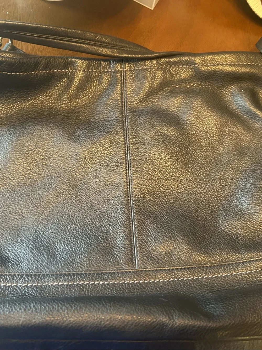 Coach Park Hobo Satchel Black Pebbled Leather with Adjustable Strap